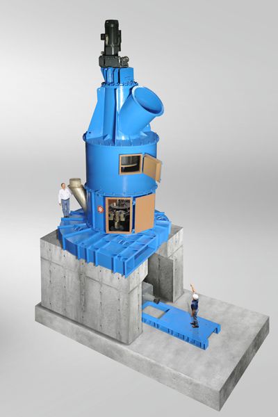 Blue vertical roller mill pulverizer used for coal grinding - Williams Patent Crusher
